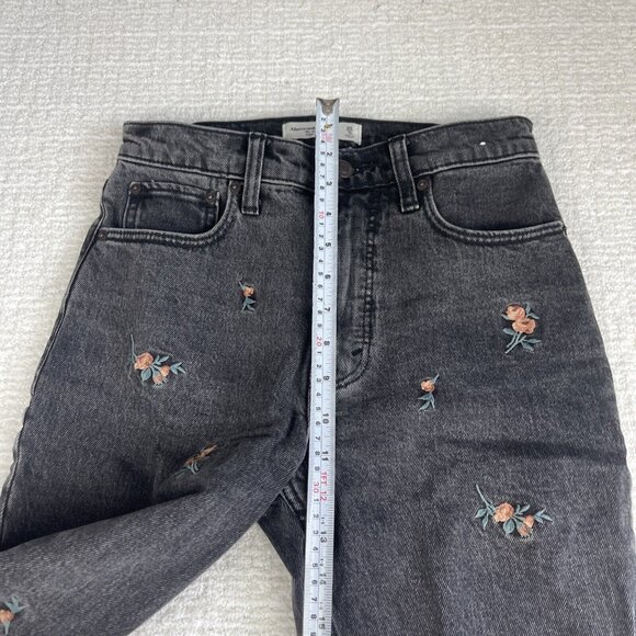 Abercrombie & Fitch Black Floral Embroidered Jeans - Picture 12 of 16